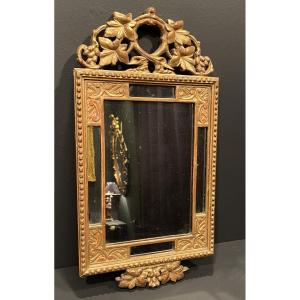 Small Mirror With Gilded Wooden Frame, 19th Century