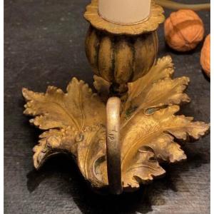 Small Art Deco Candlestick Mounted As A Lamp