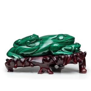 Malachite Frog - Asian Sculpture