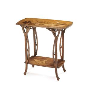 Art Nouveau Table In Marquetry - Signed Emile Gallé
