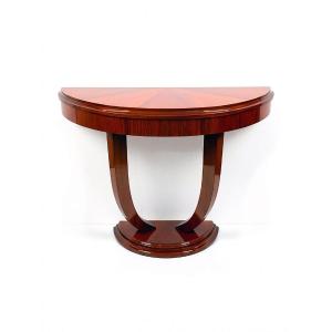 Art Deco Half-moon Console In Rosewood