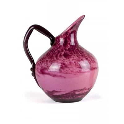 Marmorean Glass Ball Pitcher - Delatte In Nancy