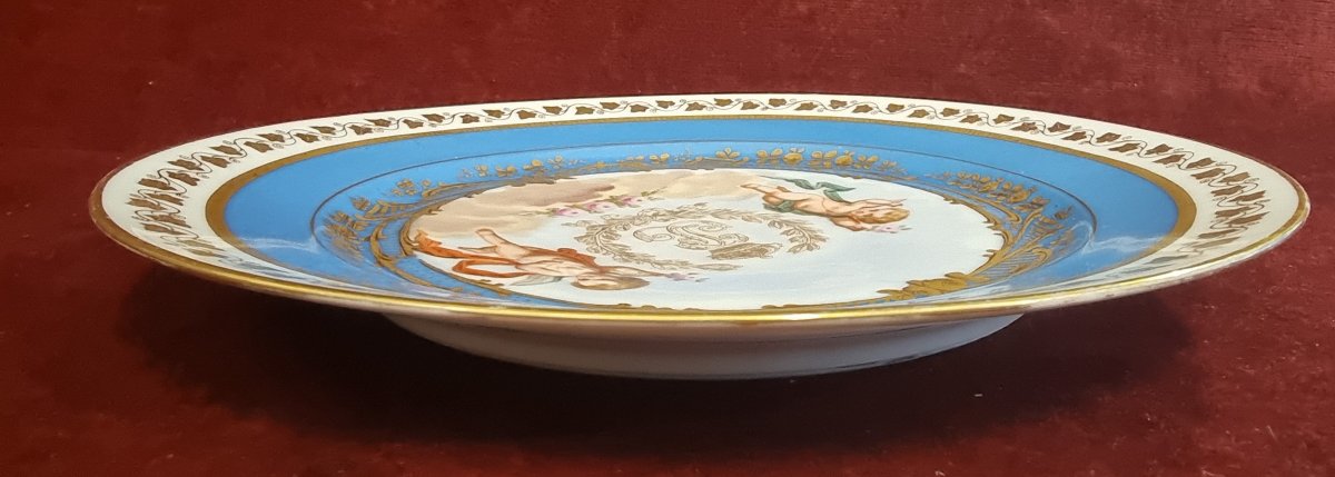 PIATTO DECORATIVO IN PORCELLANA DI SEVRES - XIX secolo-photo-1