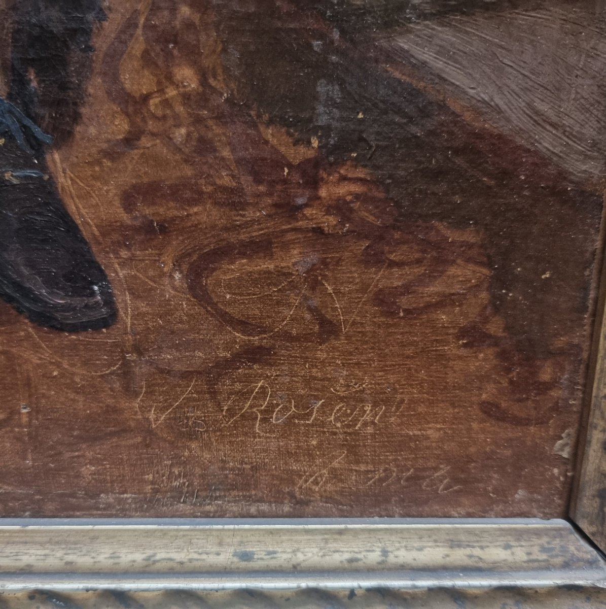 Dipinto olio su tela - Ragazza romana seduta - Georg von Rosen (1843-1923)-photo-2