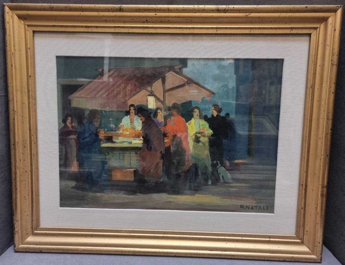QUADRO - OLIO SU COMPENSATO - FIRMATO RENATO NATALI (LIVORNO 1883-LIVORNO 1979)
