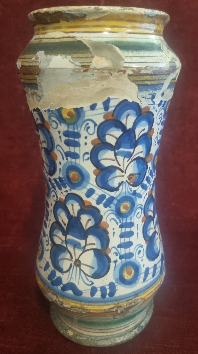 ALBERELLO DA FARMACIA IN MAIOLICA - MONTELUPO O ORVIETO - FINE XVI SECOLO / INIZIO XVII SECOLO-photo-3