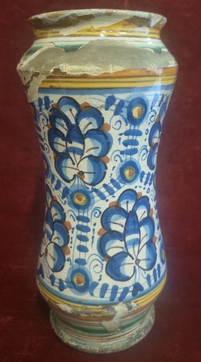 ALBERELLO DA FARMACIA IN MAIOLICA - MONTELUPO O ORVIETO - FINE XVI SECOLO / INIZIO XVII SECOLO