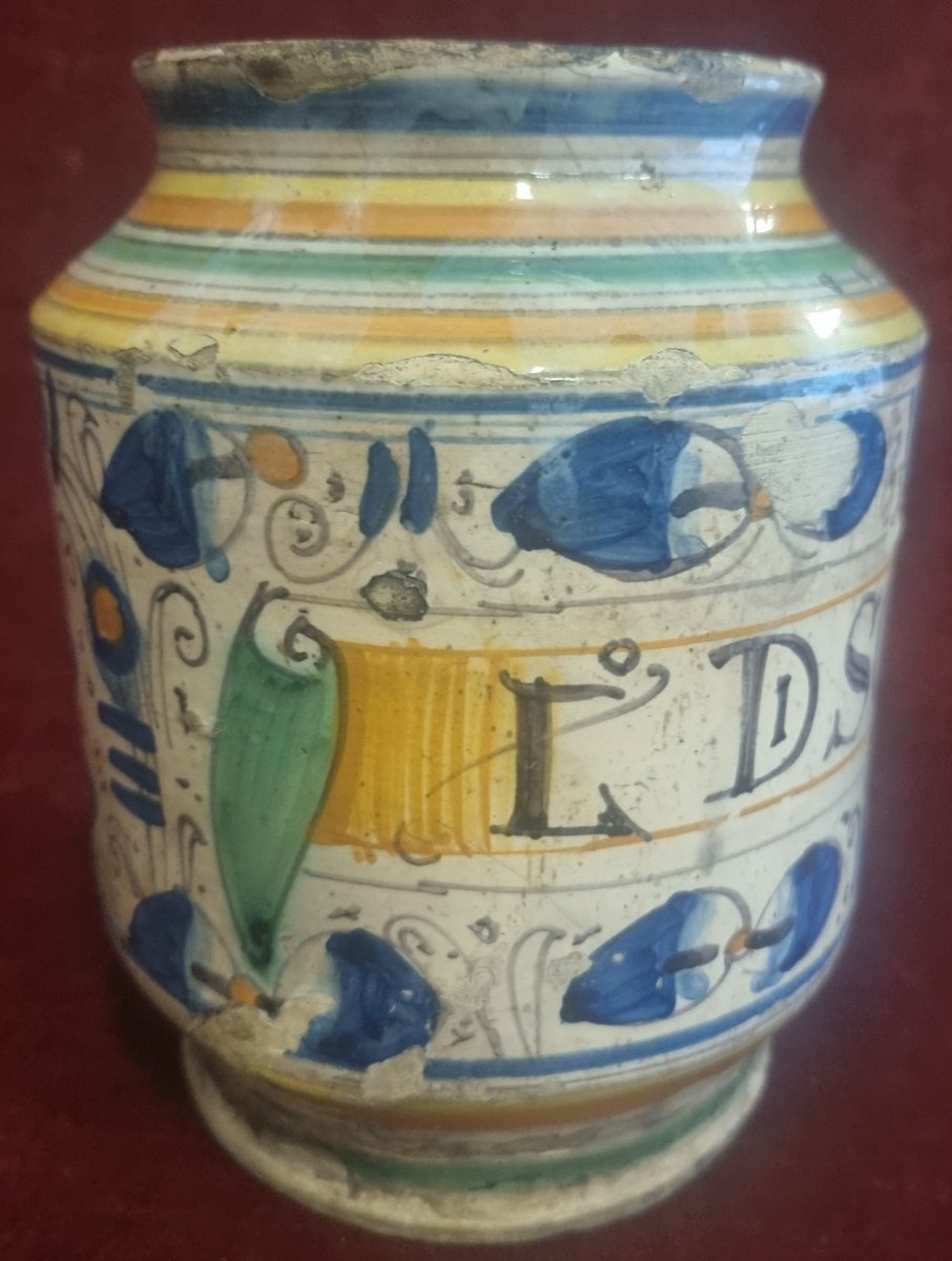 ALBERELLO DA FARMACIA IN MAIOLICA - MONTELUPO O ORVIETO  FINE XVI SECOLO / INIZIO XVII SECOLO-photo-2