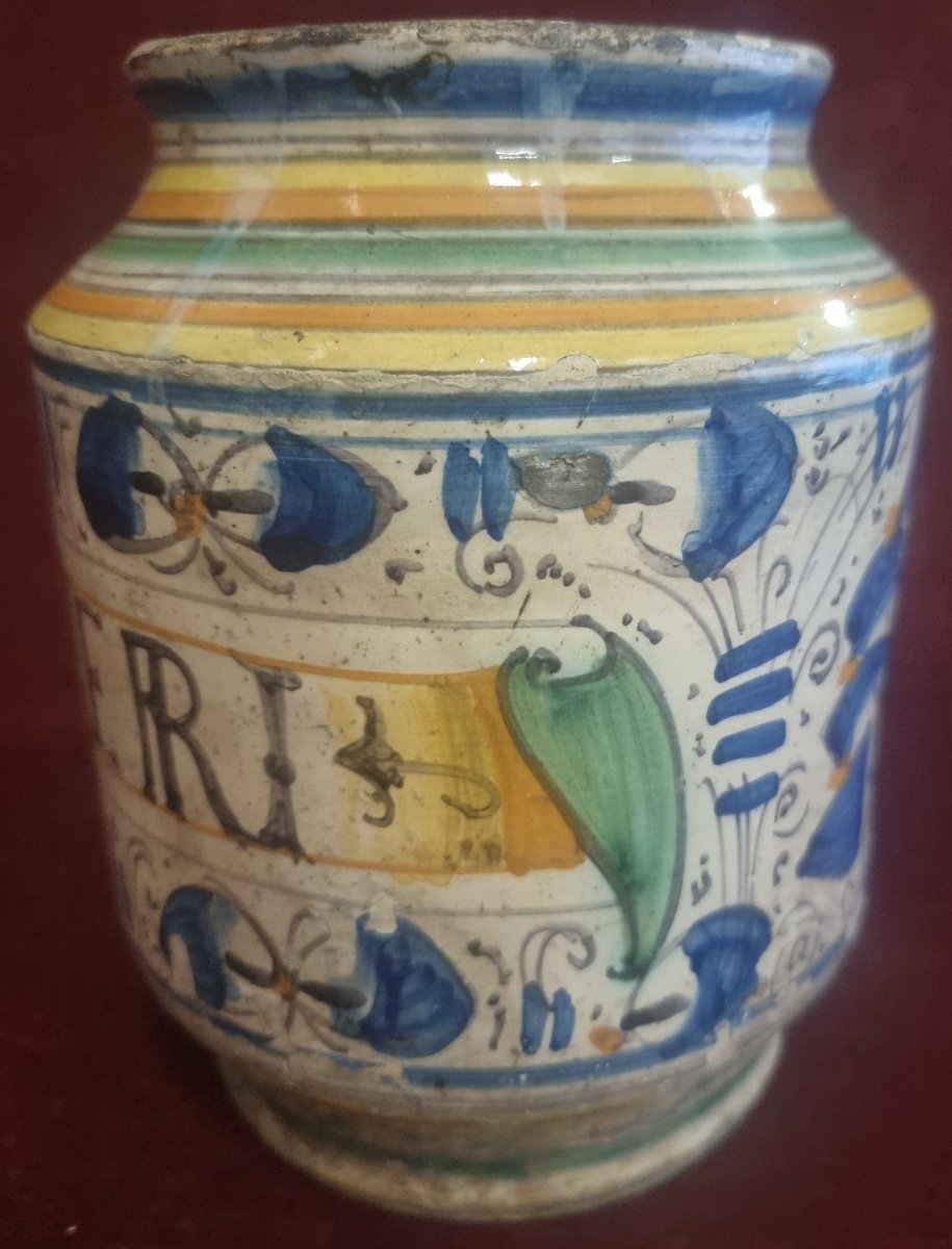 ALBERELLO DA FARMACIA IN MAIOLICA - MONTELUPO O ORVIETO  FINE XVI SECOLO / INIZIO XVII SECOLO-photo-4
