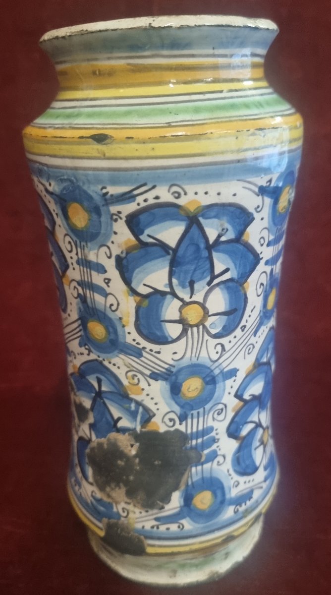 ALBERELLO DA FARMACIA IN MAIOLICA - MONTELUPO O ORVIETO  FINE XVI SECOLO / INIZIO XVII SECOLO-photo-3