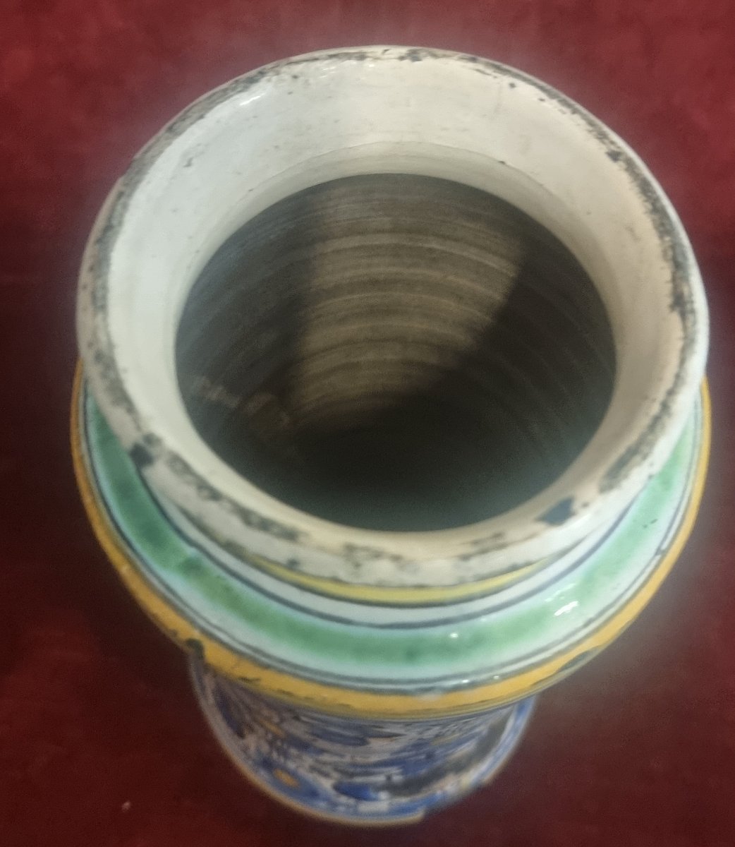 ALBERELLO DA FARMACIA IN MAIOLICA - MONTELUPO O ORVIETO  FINE XVI SECOLO / INIZIO XVII SECOLO-photo-1