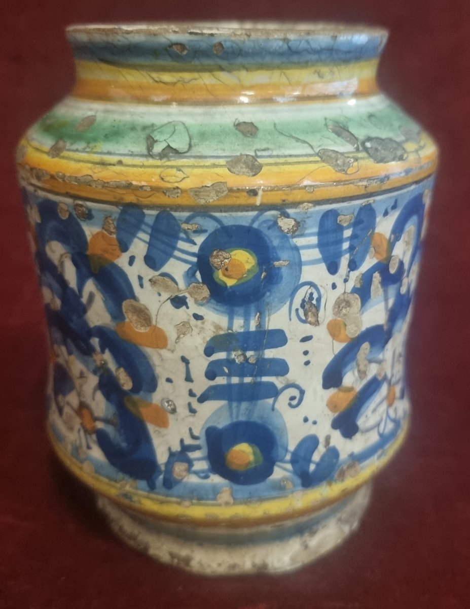 ALBERELLO DA FARMACIA IN MAIOLICA - MONTELUPO O ORVIETO  FINE XVI SECOLO / INIZIO XVII SECOLO-photo-2