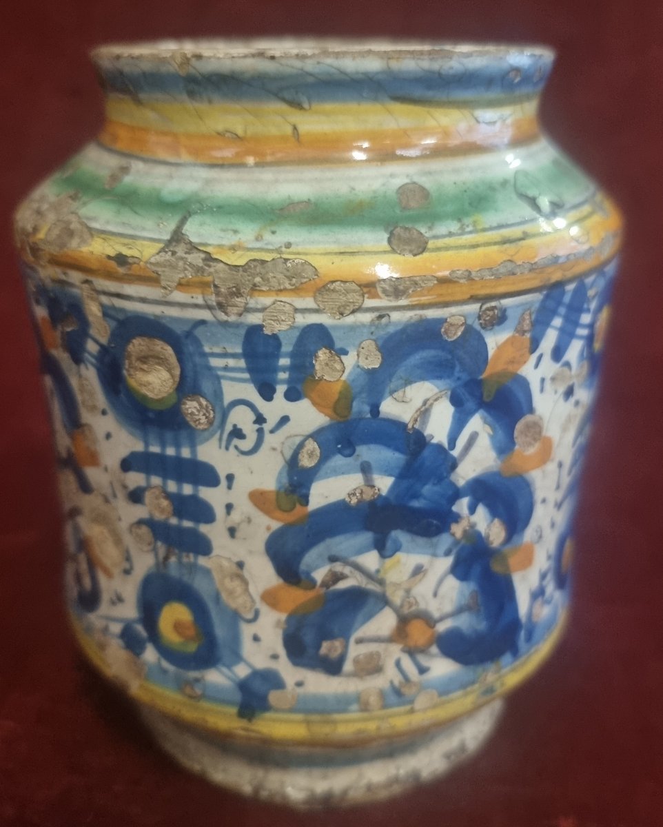 ALBERELLO DA FARMACIA IN MAIOLICA - MONTELUPO O ORVIETO  FINE XVI SECOLO / INIZIO XVII SECOLO-photo-3