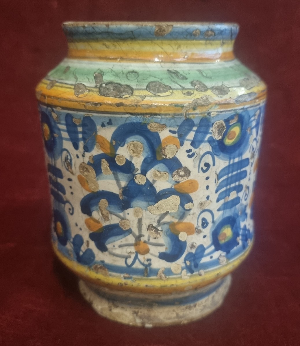 ALBERELLO DA FARMACIA IN MAIOLICA - MONTELUPO O ORVIETO  FINE XVI SECOLO / INIZIO XVII SECOLO