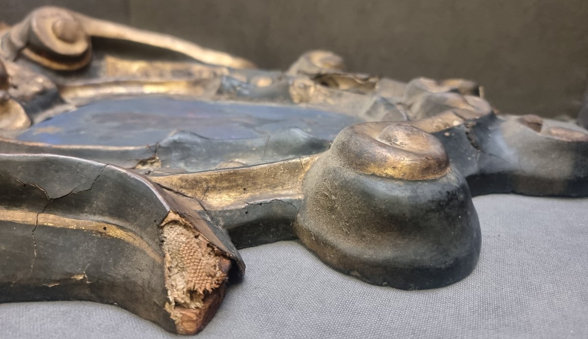 STEMMA NOBILIARE DA INTERNO PALAZZO - CARTAPESTA TELATA, DORATO E DIPINTO - XVI SECOLO-photo-4