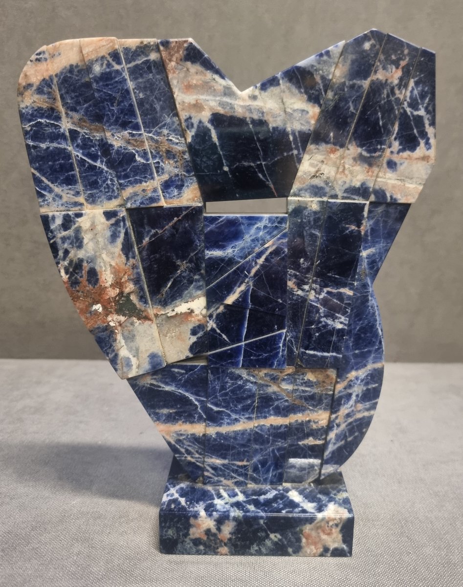 SCULTURA MULTIPLA 34/50 in marmo (sodalite del Sud Africa) -  Pietro Consagra-photo-2
