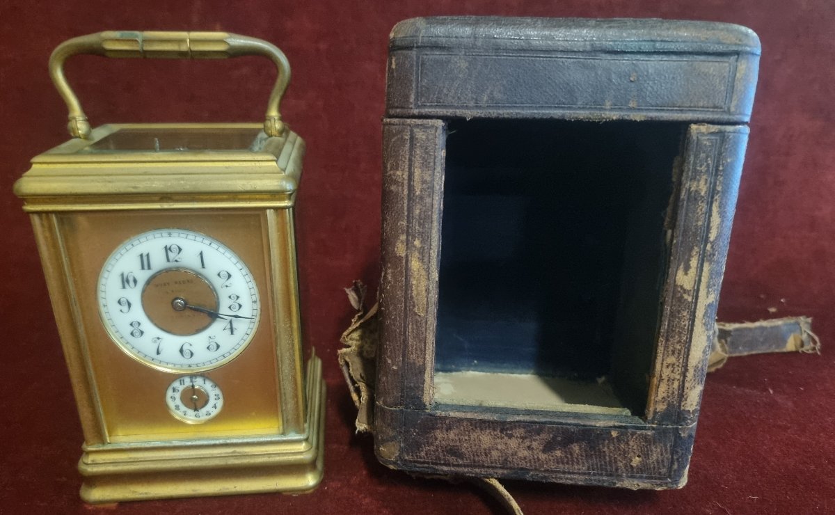 OROLOGIO DA VIAGGIO IN OTTONE - MUSY PADRE E FIGLIO TORINO -  FINE XIX SECOLO-photo-4