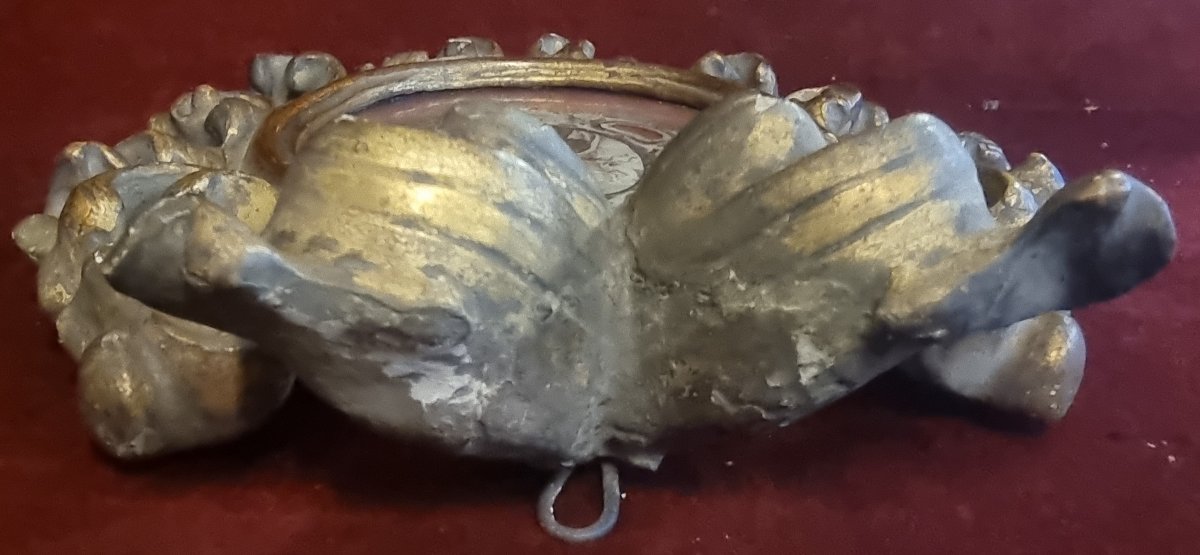 CORNICE BAROCCA IN LEGNO DORATO - MINIATURA SU CARTA SANTA TERESA D'AVILA - PRIMA META' XVII SE-photo-4