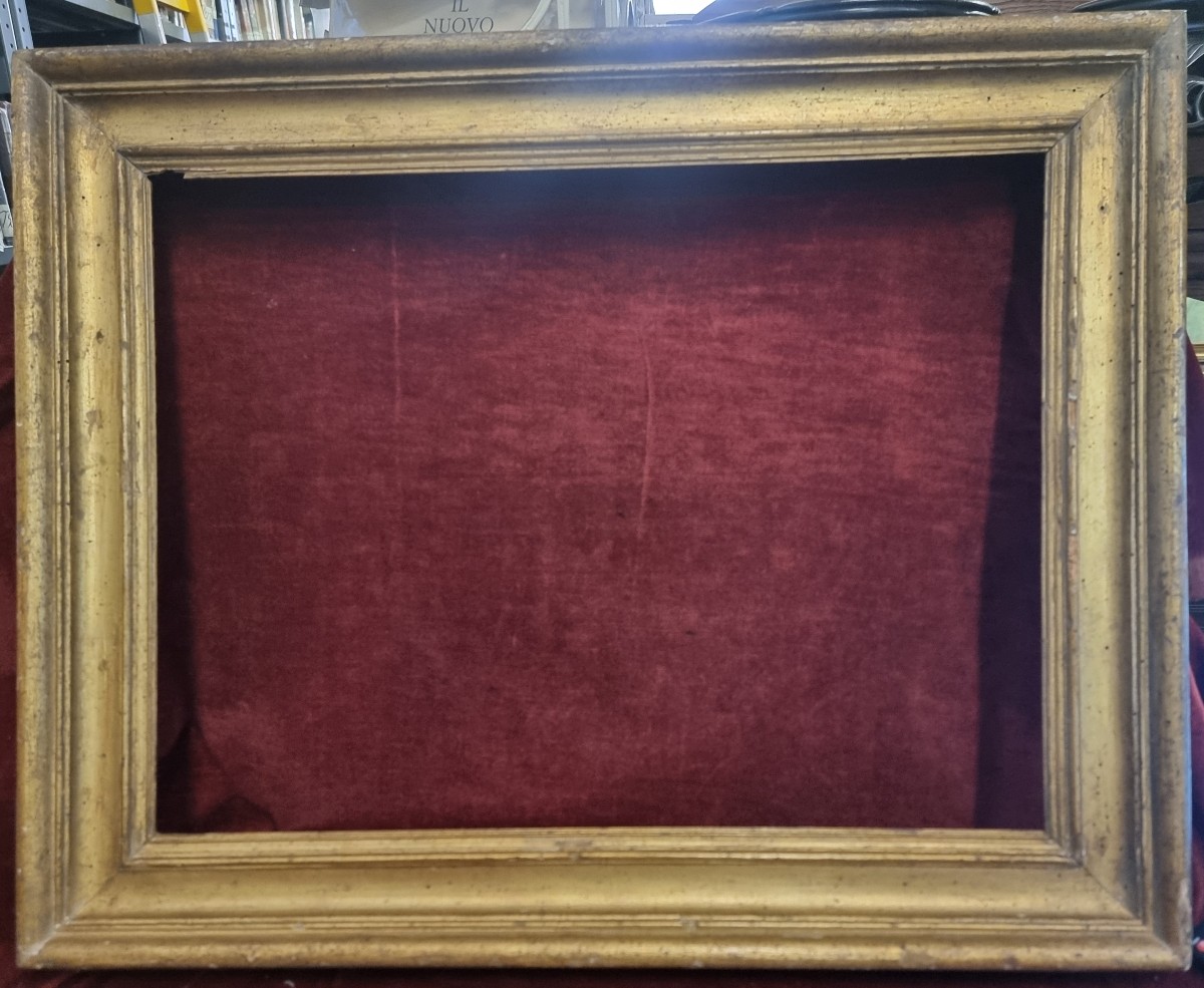 CORNICE DORATA A FOGLIA D'ORO - SALVATOR ROSA - MANIFATTURA ROMA - PRIMA META' DEL XVIII SECOLO