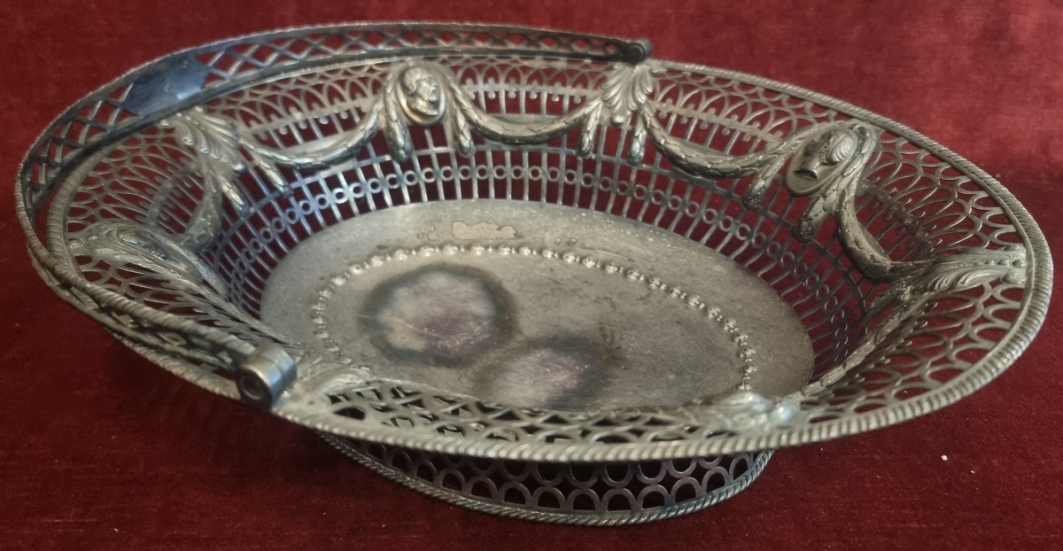 CESTINO IN ARGENTO - INGLESE FINE XVIII SECOLO - ARGENTIERE : THOMAS DANIELL 
