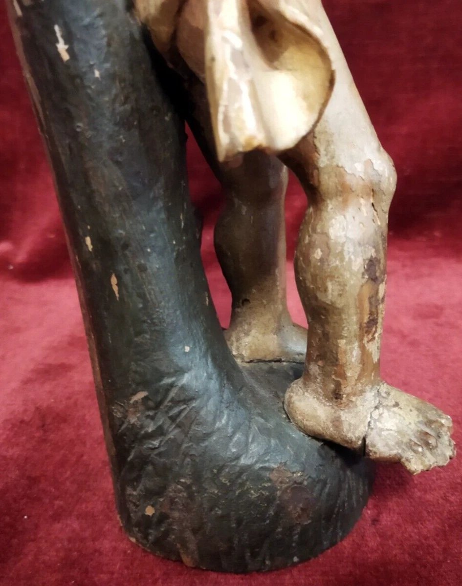 SCULTURA / STATUA DI SAN SEBASTIANO in legno intagliato e dipinto - del XVIII SECOLO-photo-4