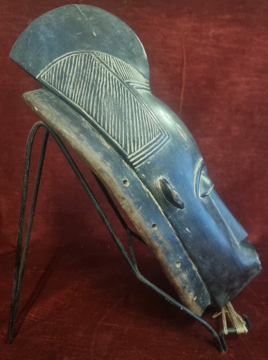 MASCHERA AFRICANA IN LEGNO INTAGLIATO - Baoulé Ndoma - META' DEL XX SECOLO-photo-3