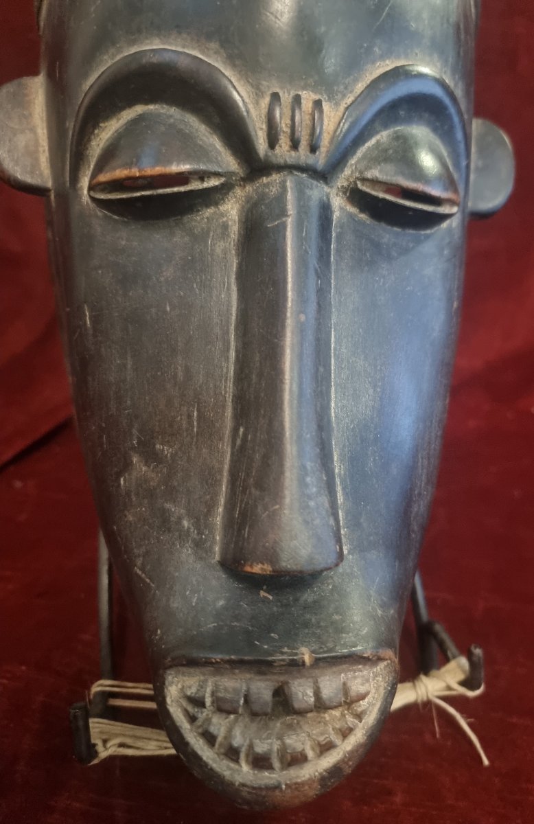 MASCHERA AFRICANA IN LEGNO INTAGLIATO - Baoulé Ndoma - META' DEL XX SECOLO-photo-1