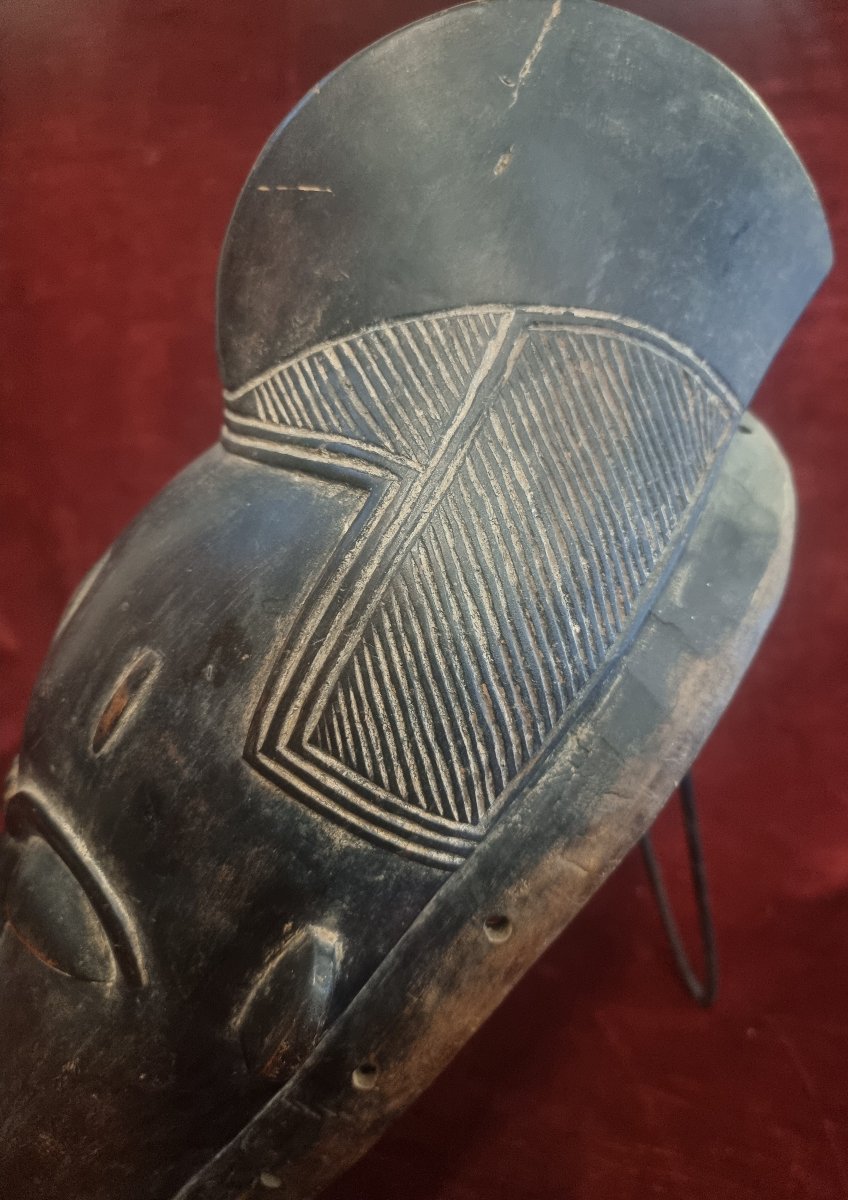 MASCHERA AFRICANA IN LEGNO INTAGLIATO - Baoulé Ndoma - META' DEL XX SECOLO-photo-3