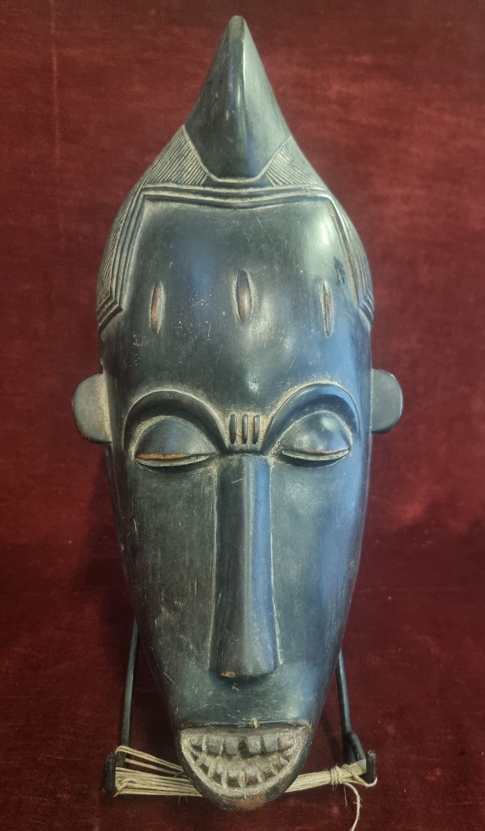 MASCHERA AFRICANA IN LEGNO INTAGLIATO - Baoulé Ndoma - META' DEL XX SECOLO