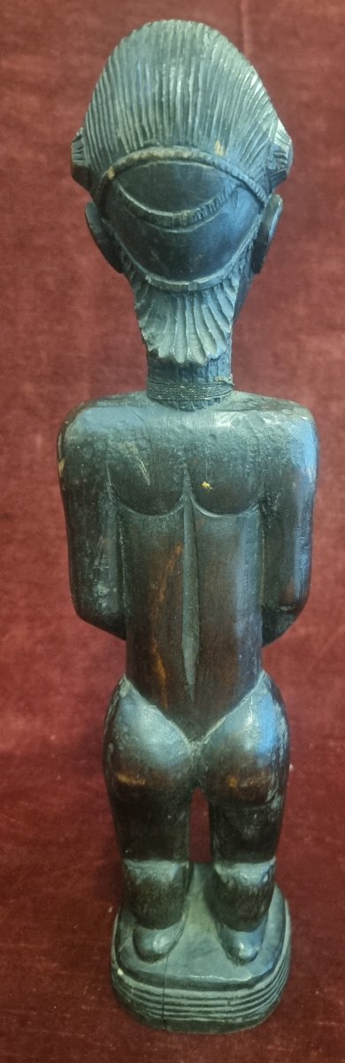 SCULTURA DONNA AFRICANA IN LEGNO INTAGLIATO - COSTA D'AVORIO - META' DEL XX SECOLO-photo-3