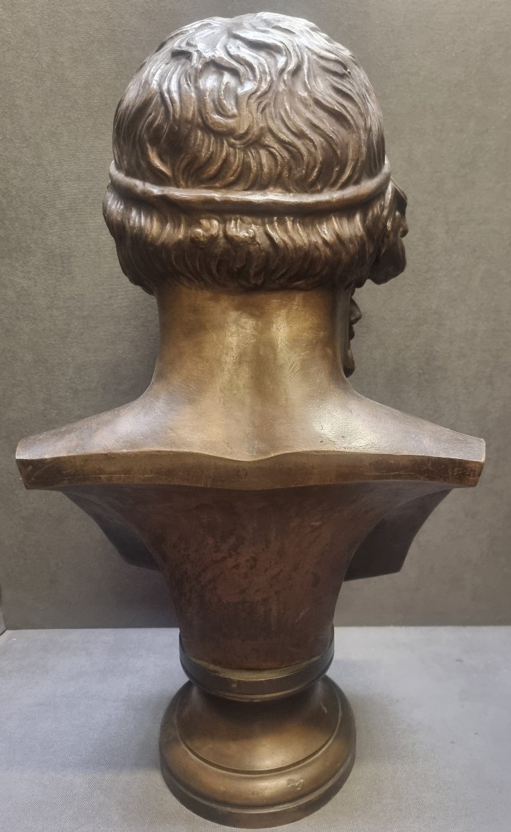 BUSTO IN BRONZO OMERO - FRANCIA NAPOLEONE III - META' DEL XIX SECOLO-photo-3