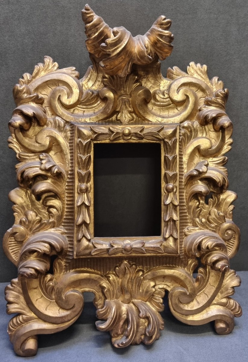 COPPIA CORNICI IN LEGNO INTAGLIATO E DORATO - SPAGNA PRIMA META DEL XVII SECOLO-photo-3