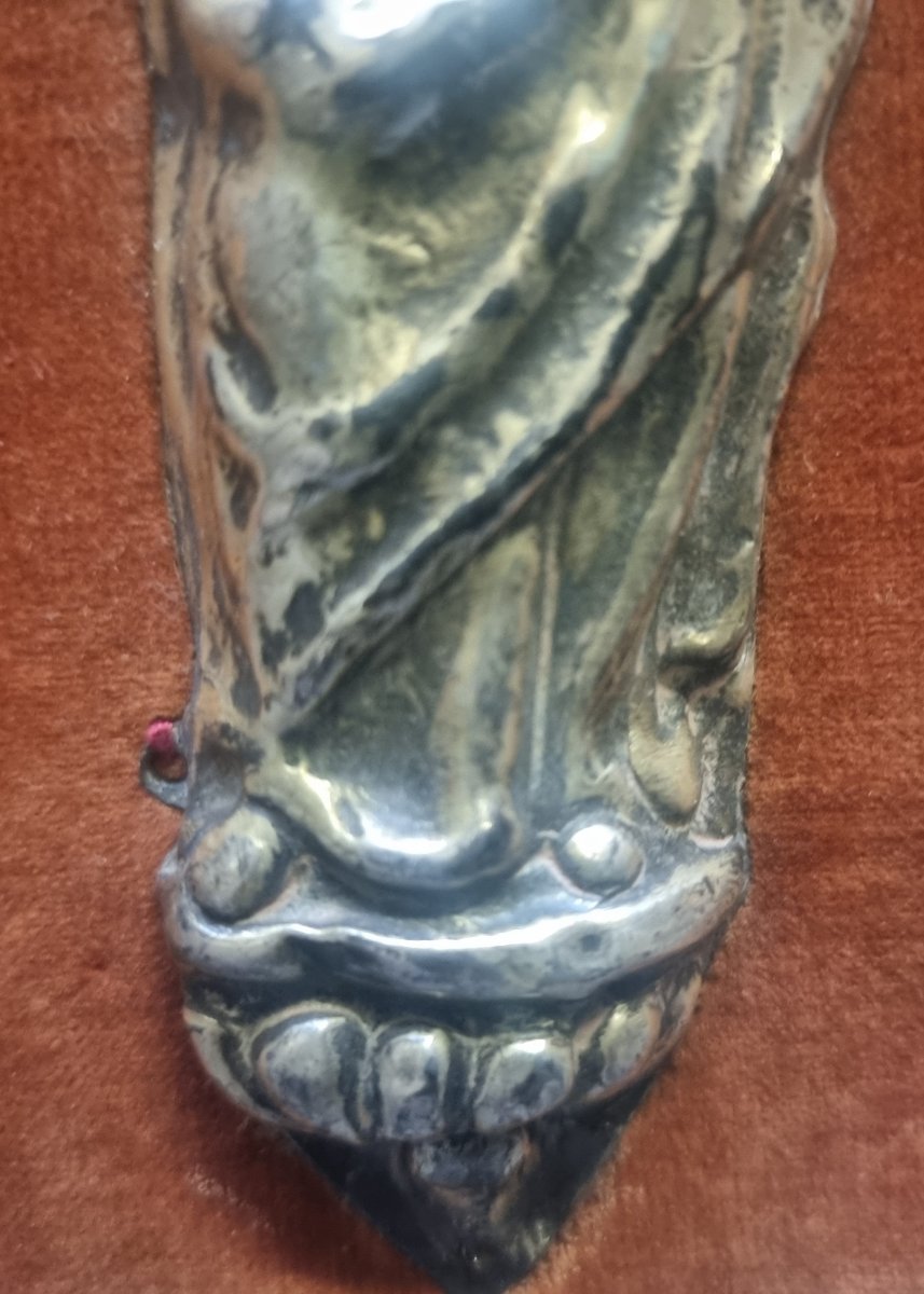 MADONNA CON BAMBINO IN ARGENTO SBALZATO E DORATO  ITALIA, SULMONA ULTIMO QUARTO DEL XV SECOLO-photo-4