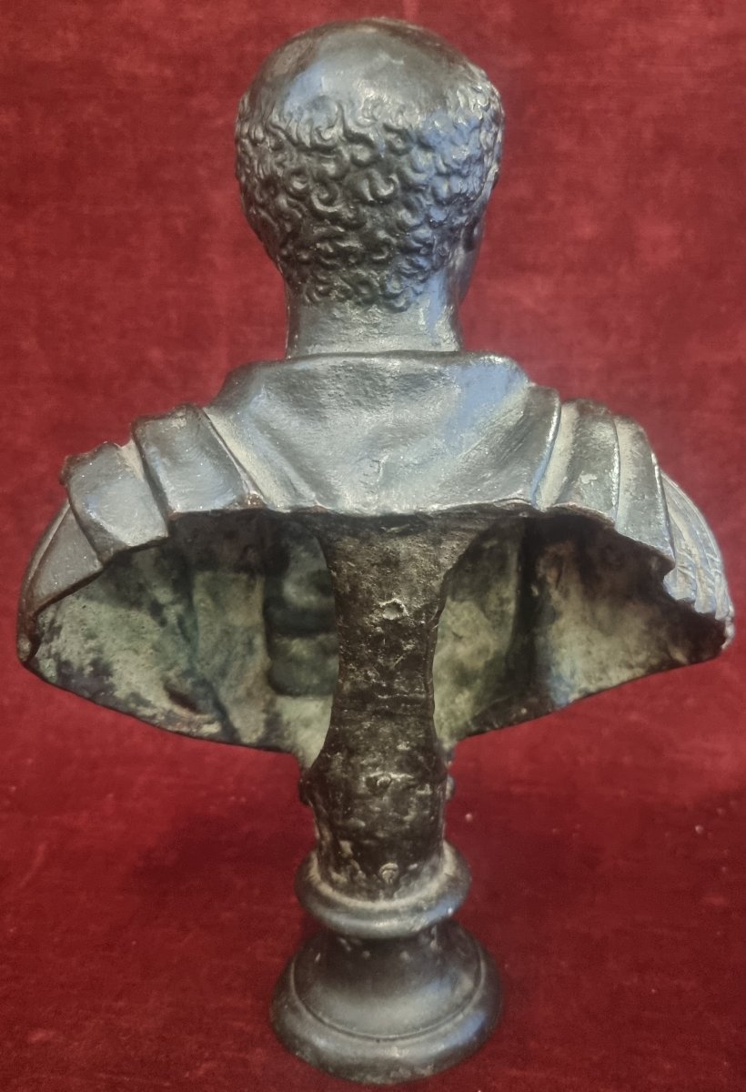 BUSTO IN BRONZO RAFFIGURANTE IMPERATORE VESPASIANO - ITALIA INIZIO XVII SECOLO-photo-4