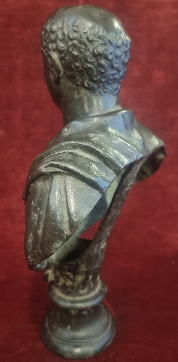 BUSTO IN BRONZO RAFFIGURANTE IMPERATORE VESPASIANO - ITALIA INIZIO XVII SECOLO-photo-1