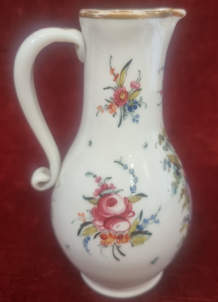 PICCOLA BROCCA IN VETRO OPALINA, DIPINTA - INIZIO XIX SECOLO-photo-2