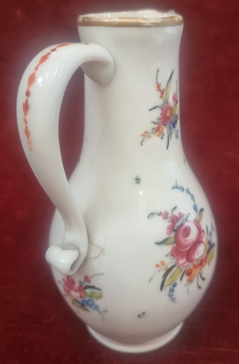 PICCOLA BROCCA IN VETRO OPALINA, DIPINTA - INIZIO XIX SECOLO-photo-3