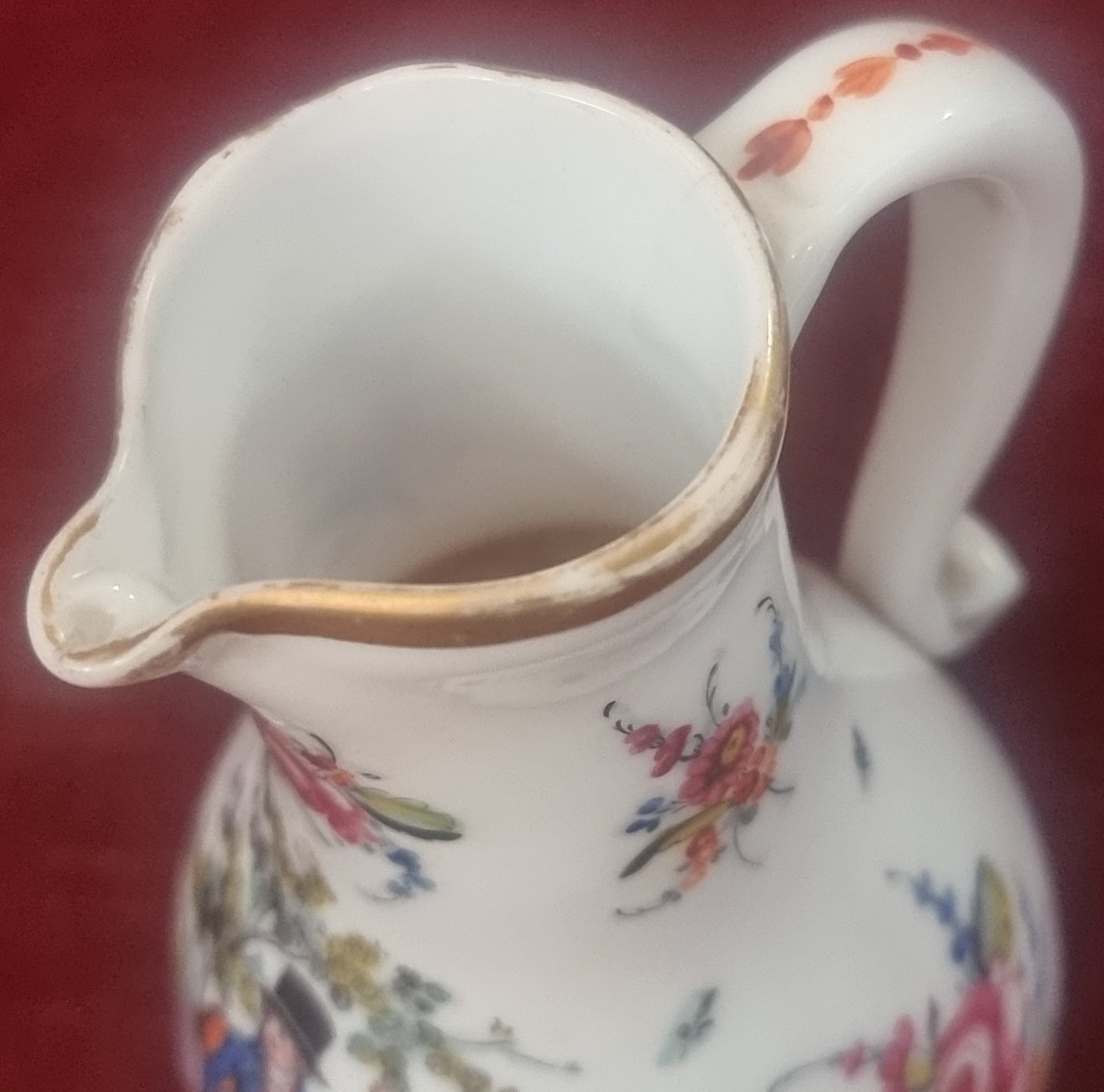 PICCOLA BROCCA IN VETRO OPALINA, DIPINTA - INIZIO XIX SECOLO-photo-3