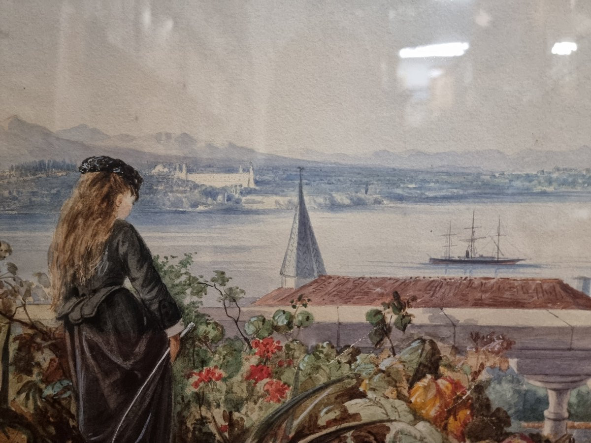 COPPIA QUADRI - GOUACHES COSTANTINOPOLI / ISTANBUL  - XIX SECOLO-photo-4