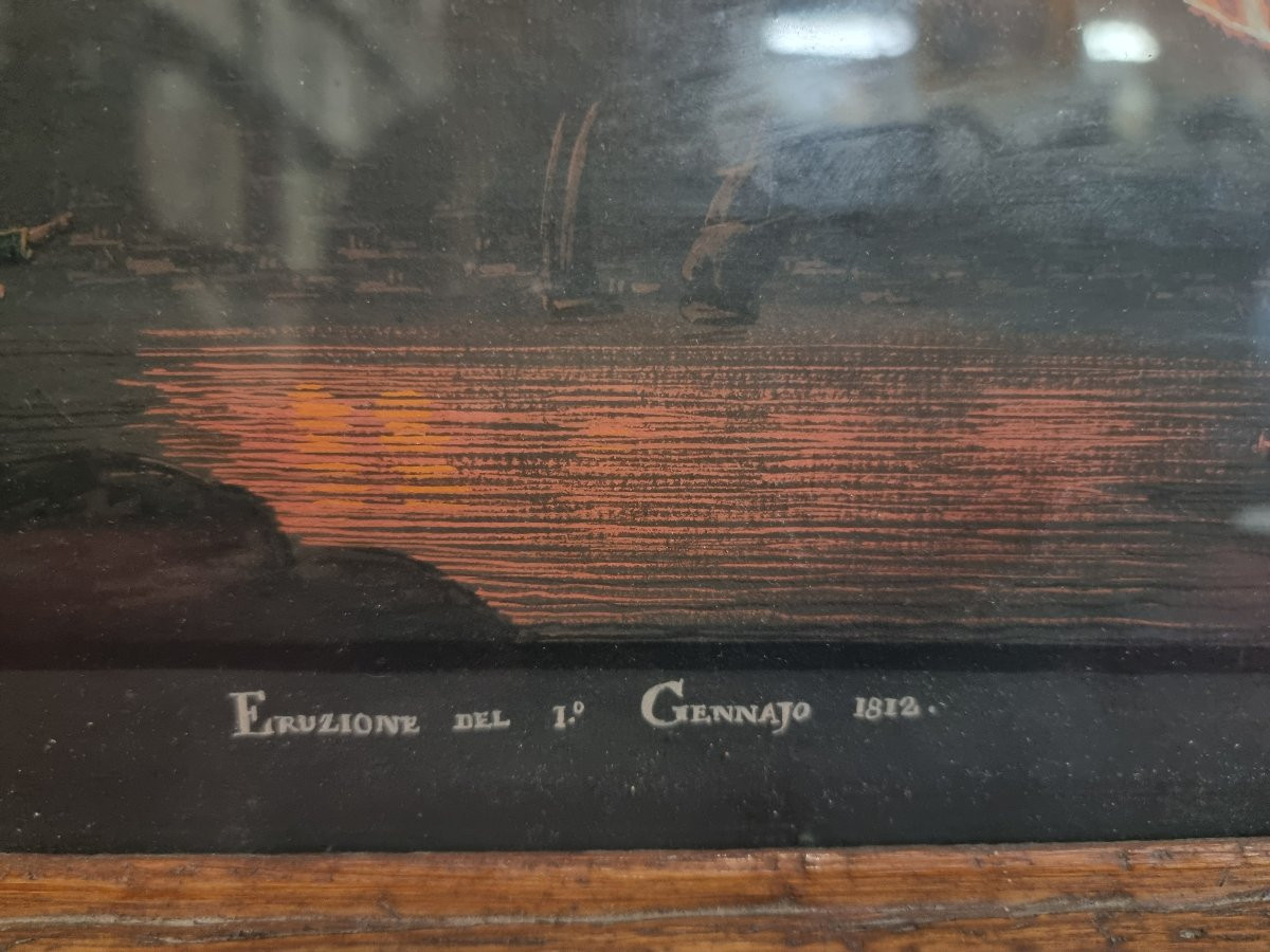 QUADRO - GOUACHE NAPOLI - ERUZIONE VESUVIO,  1 GENNAIO 1812-photo-4