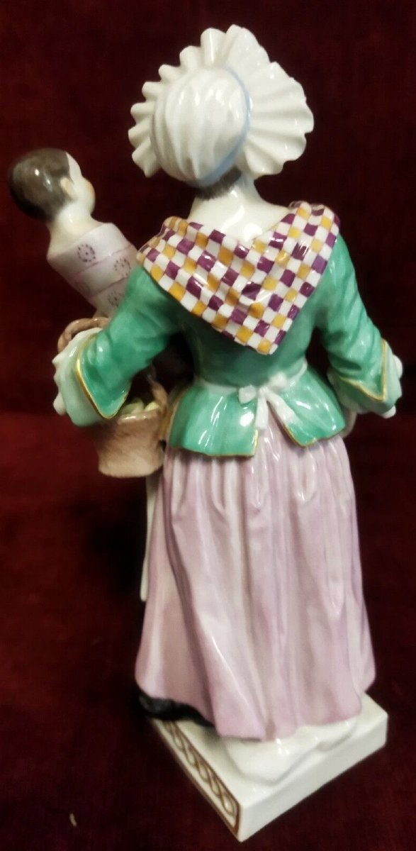 STATUINA "GNAGA" IN PORCELLANA DIPINTA MEISSEN - XX SECOLO / primi '900-photo-3