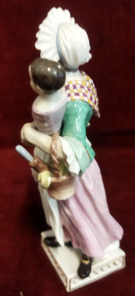 STATUINA "GNAGA" IN PORCELLANA DIPINTA MEISSEN - XX SECOLO / primi '900-photo-4