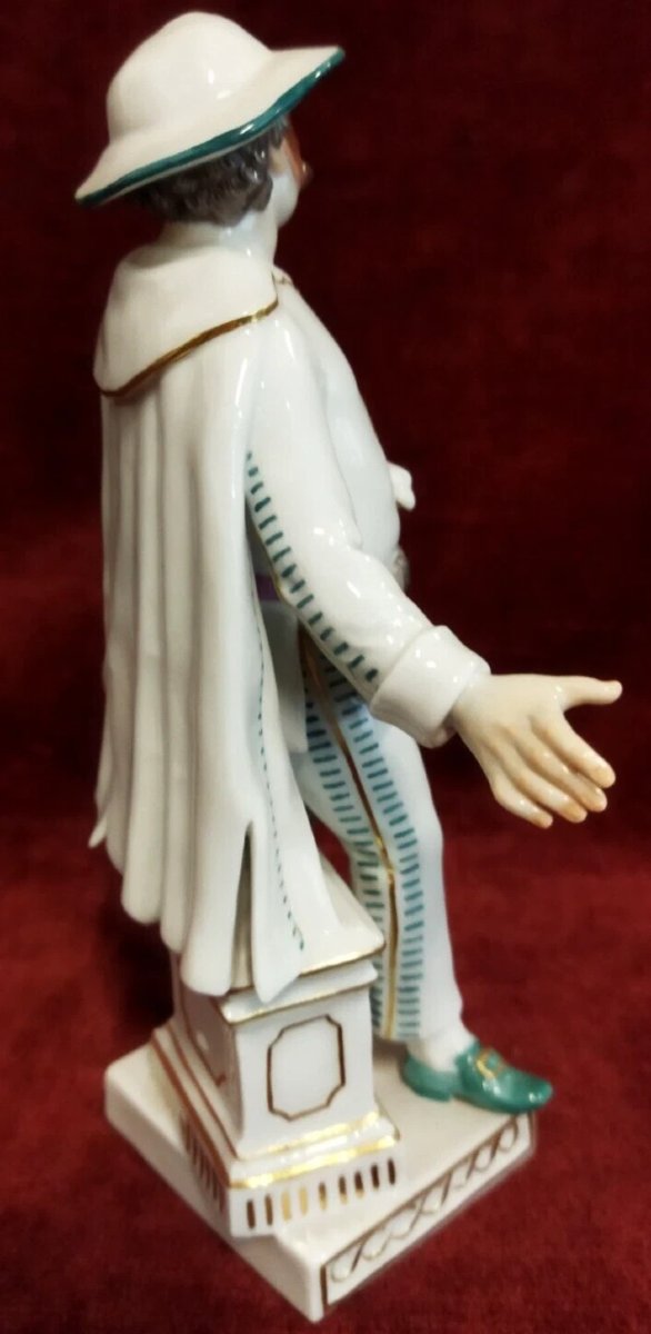 STATUINA "BRIGHELLA" IN PORCELLANA DIPINTA MEISSEN - primi '900-photo-3