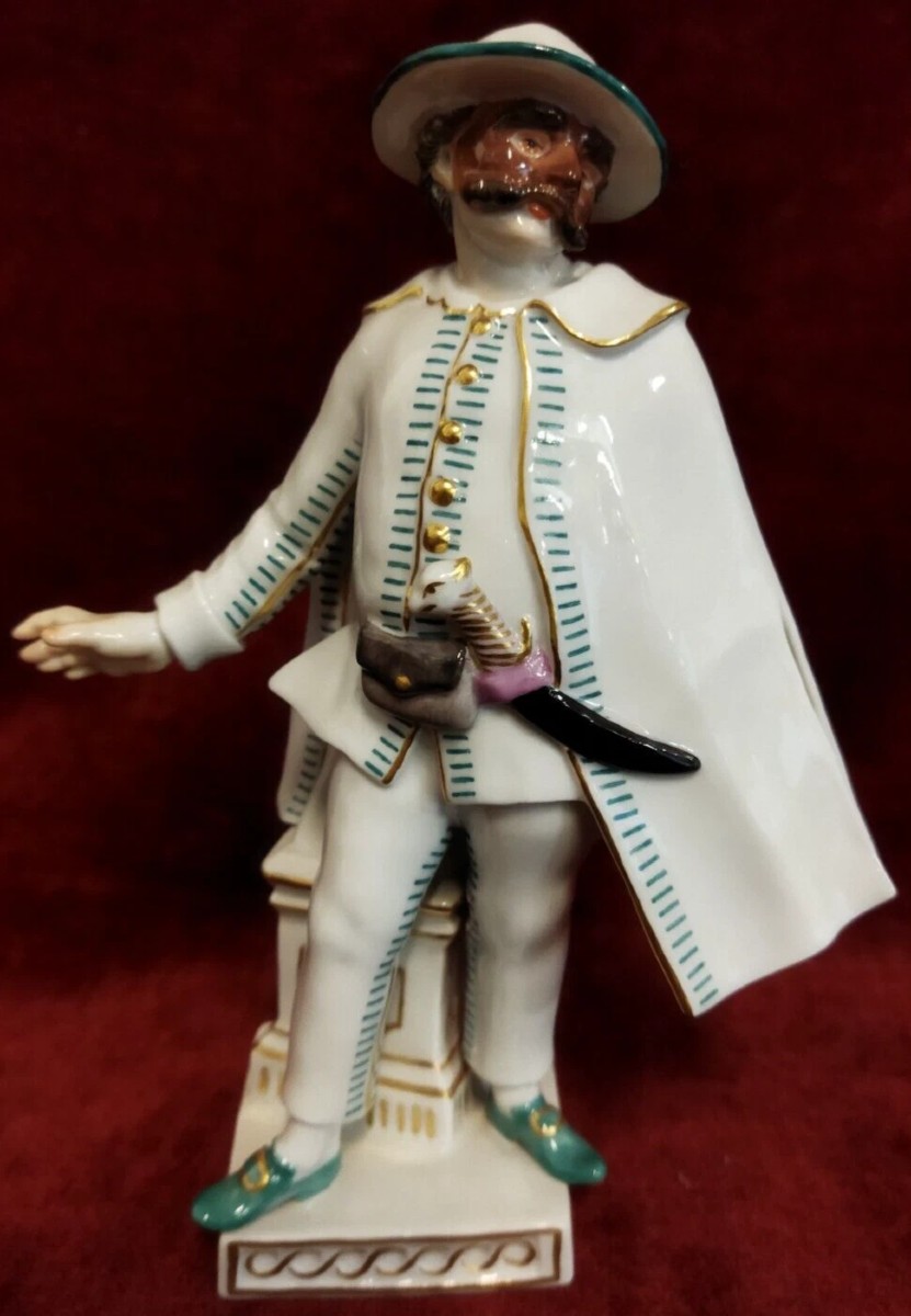 STATUINA "BRIGHELLA" IN PORCELLANA DIPINTA MEISSEN - primi '900