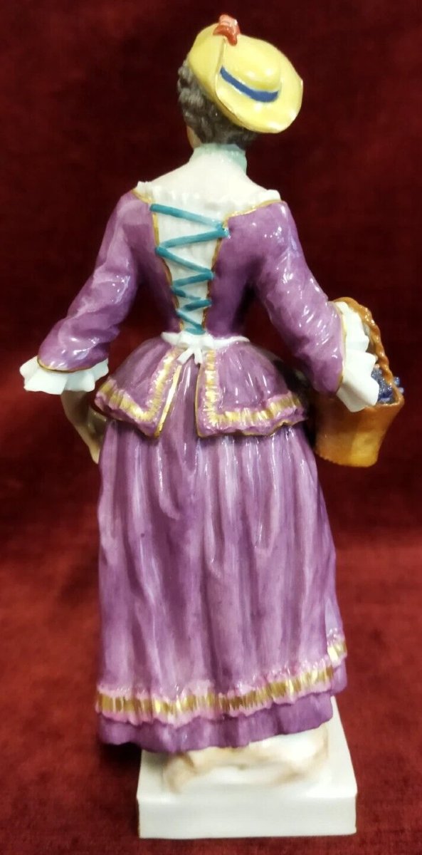 STATUINA "ORTOLANA" IN PORCELLANA DIPINTA MEISSEN - primi '900-photo-4