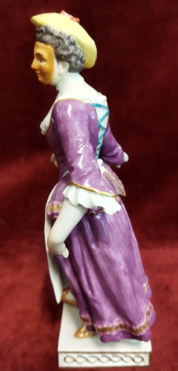 STATUINA "ORTOLANA" IN PORCELLANA DIPINTA MEISSEN - primi '900-photo-1