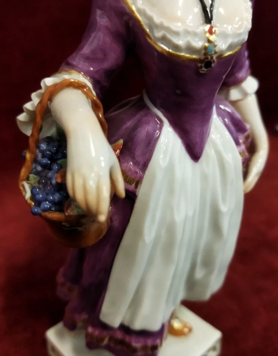STATUINA "ORTOLANA" IN PORCELLANA DIPINTA MEISSEN - primi '900-photo-4
