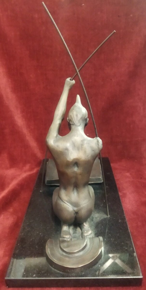 SCULTURA DONNA SOMALA in bronzo su base in marmo 30/06/1989 UGO ATTARDI-photo-1