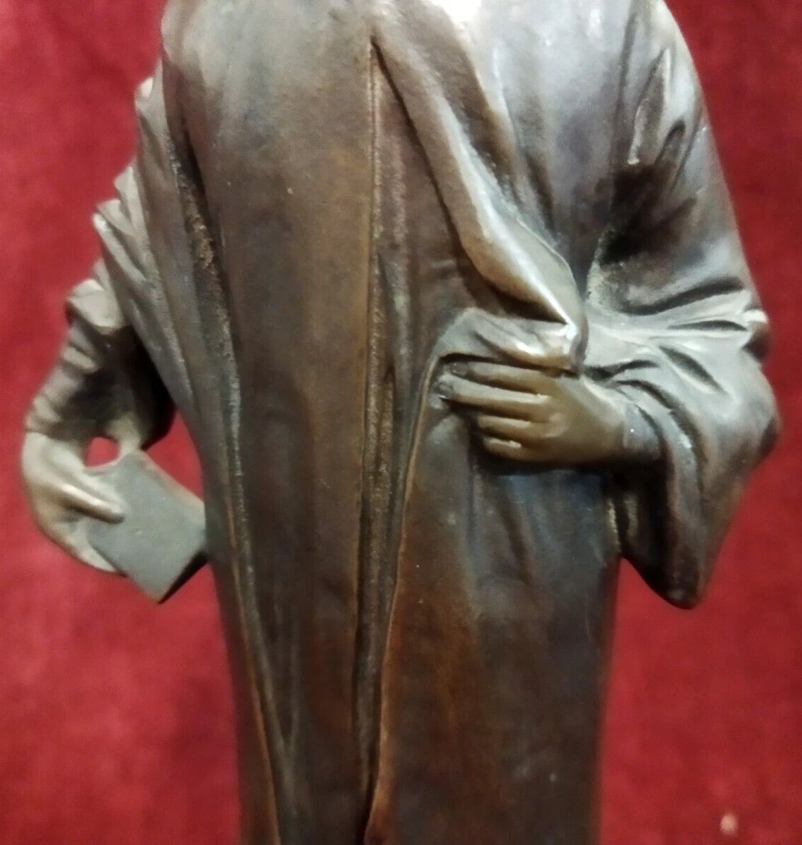 SCULTURA IN BRONZO su base marmo DANTE ALIGHIERI-photo-2