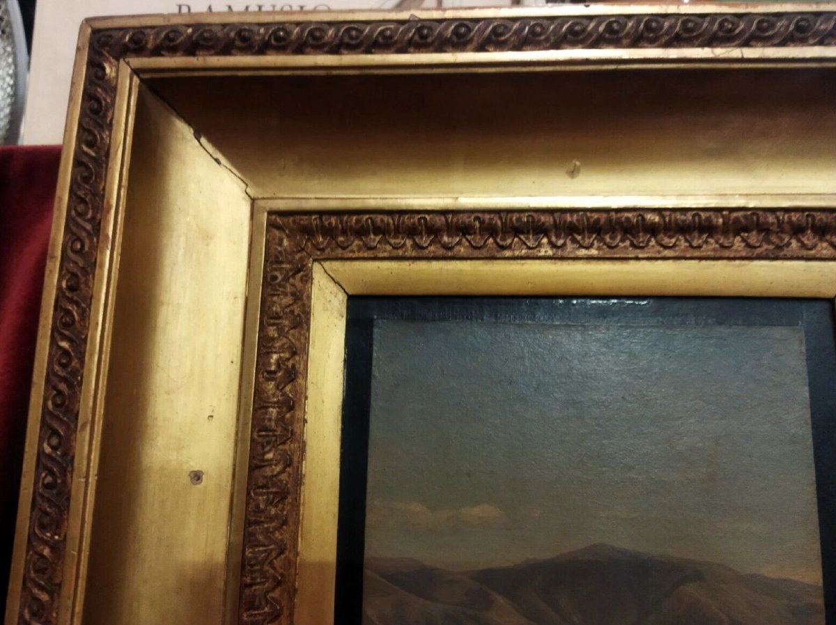 DIPINTO OLIO SU TELA PAESAGGIO UMBRO - from Perugia to Gubbio 1867 T.H. Hotchkins (1834-1869)-photo-3